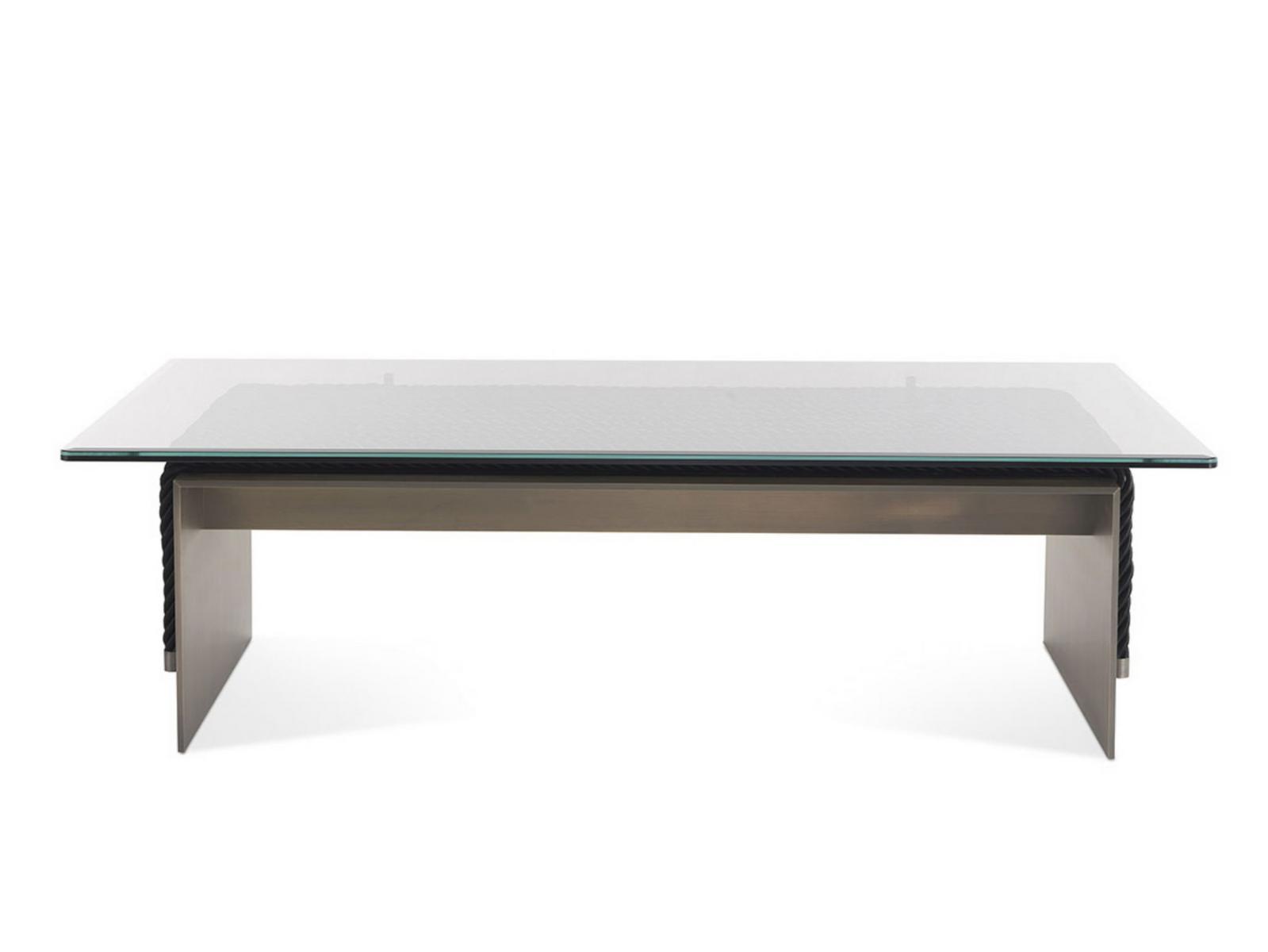 Rectangular metal and glass coffee table | Glasgow by Gianfranco Ferre Home
