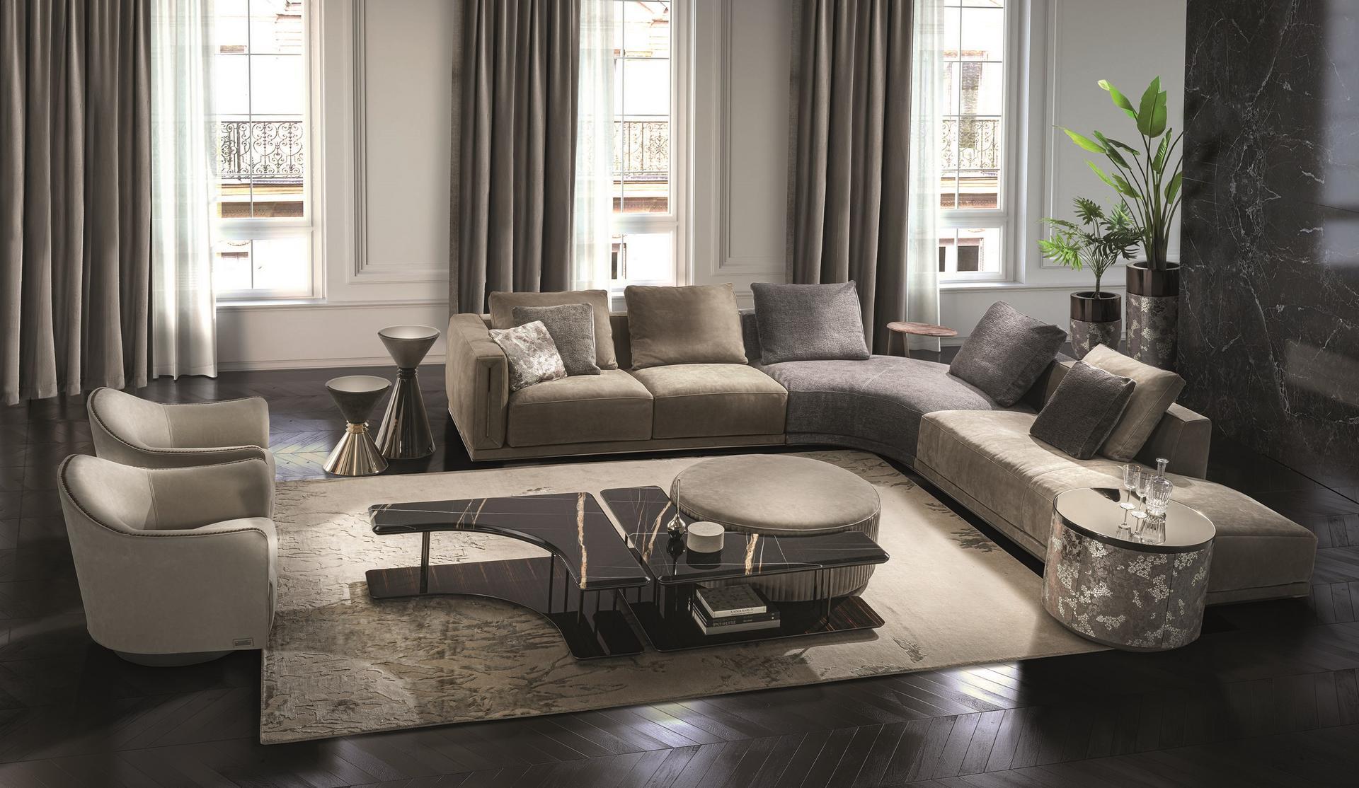 Corner velvet sofa | Atar by Longhi
