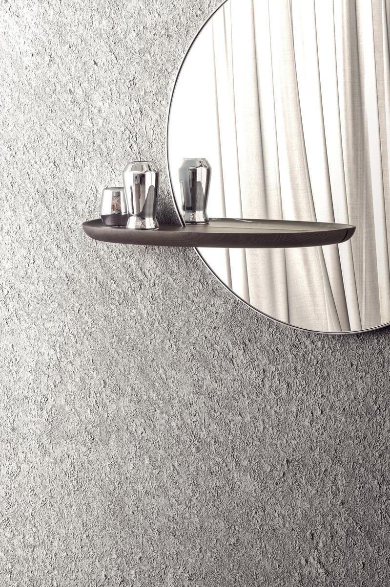 Round wall-mounted mirror with shelf | Contralto by Pianca