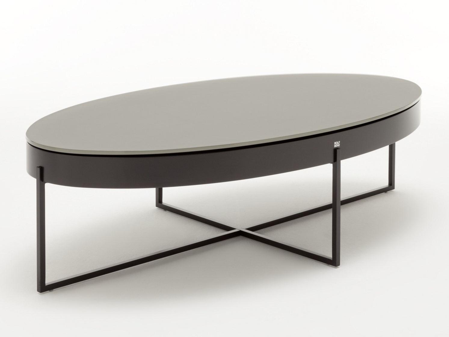 Oval coffee table with storage space | 8440 by Rolf Benz