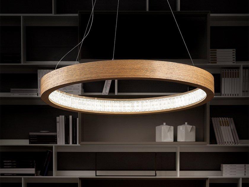 LED wooden pendant lamp | Libe Round S115 by Masiero