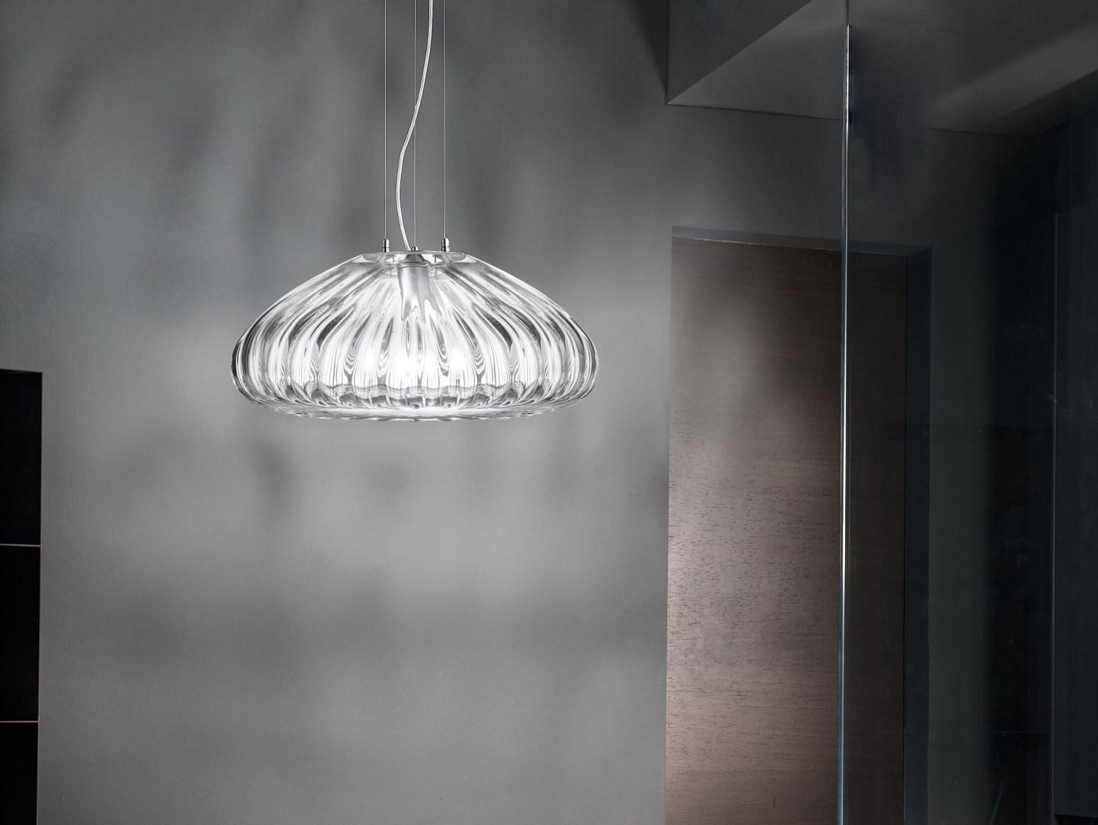 Glass pendant lamp | Diamante Sp by Vistosi