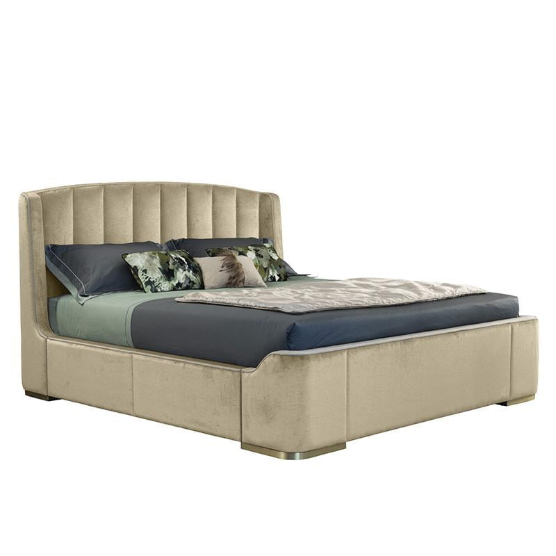 Leather bed with upholstered headboard | Zaffiro by Galimberti Nino