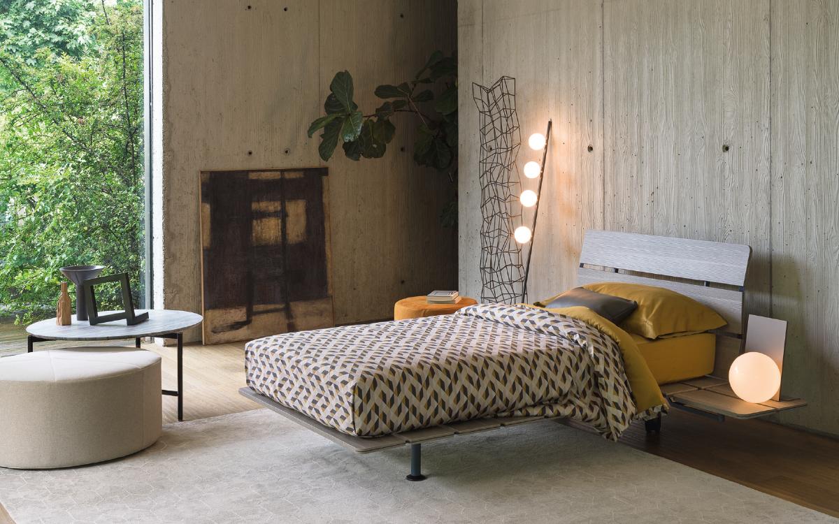 Wooden single bed | Tadao by Flou