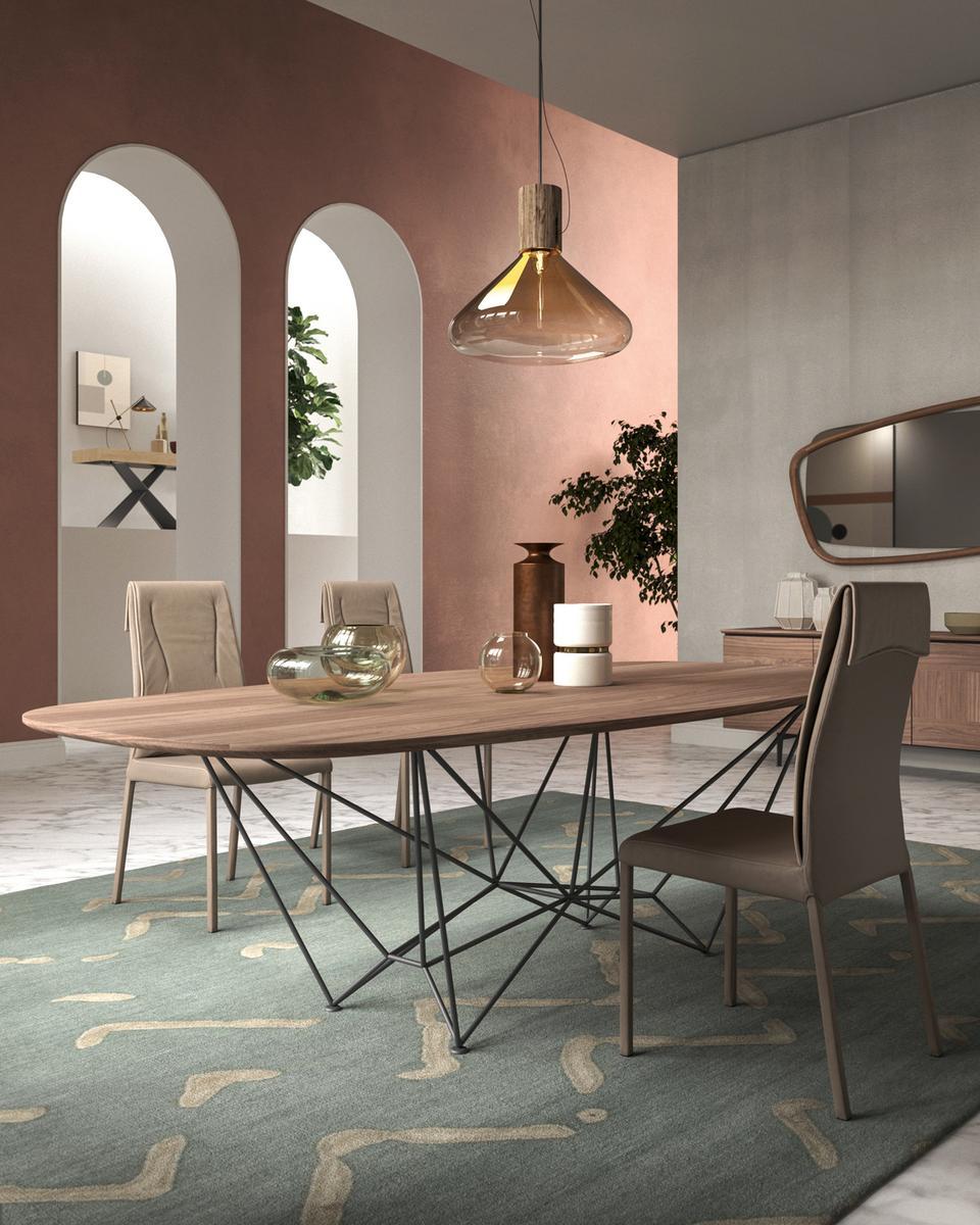 Oval oak table | Fil8 Fisso by Ozzio Italia