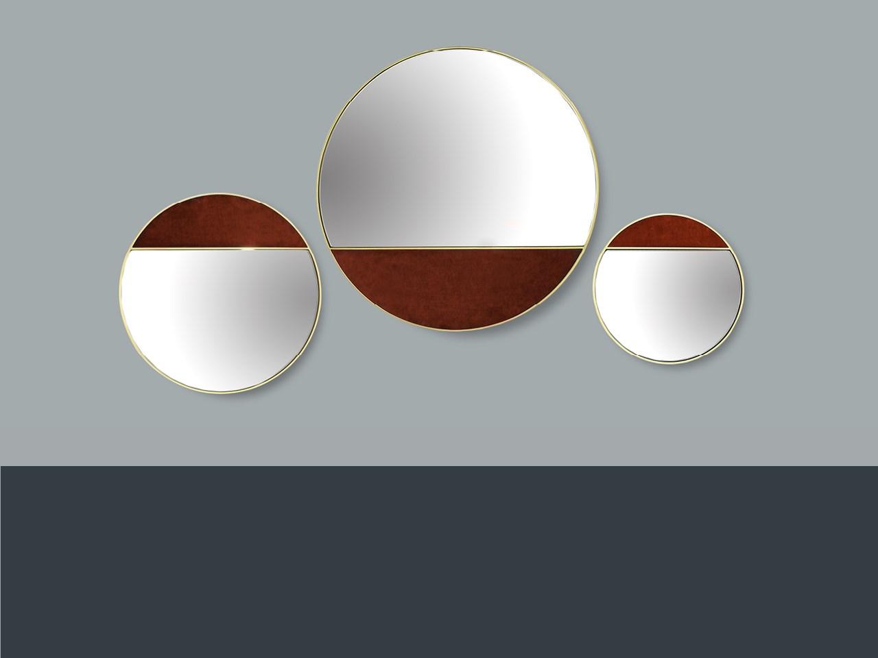 Round wall-mounted mirror | Half Moon by Borzalino