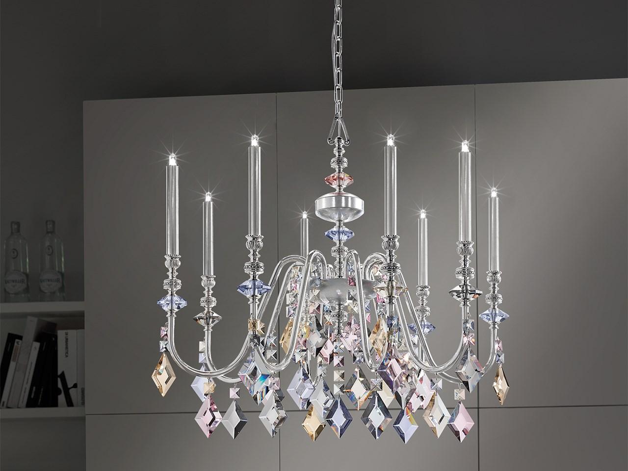 Metal chandelier with crystals | Chic 8 by Masiero