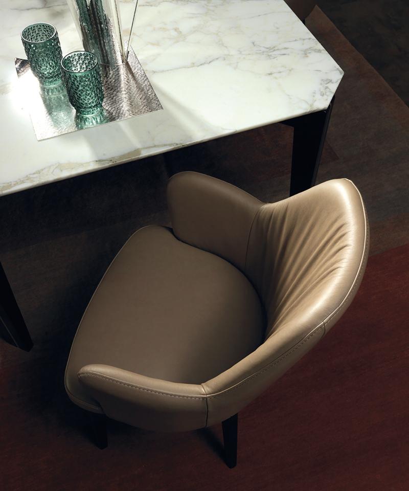 Upholstered leather chair | Bob by Borzalino