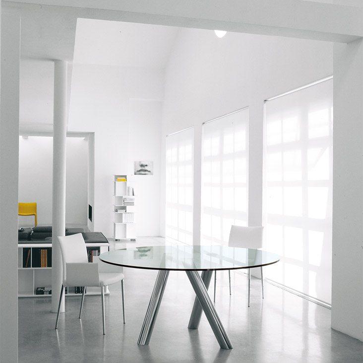 Round tempered glass table | Ray by Cattelan Italia