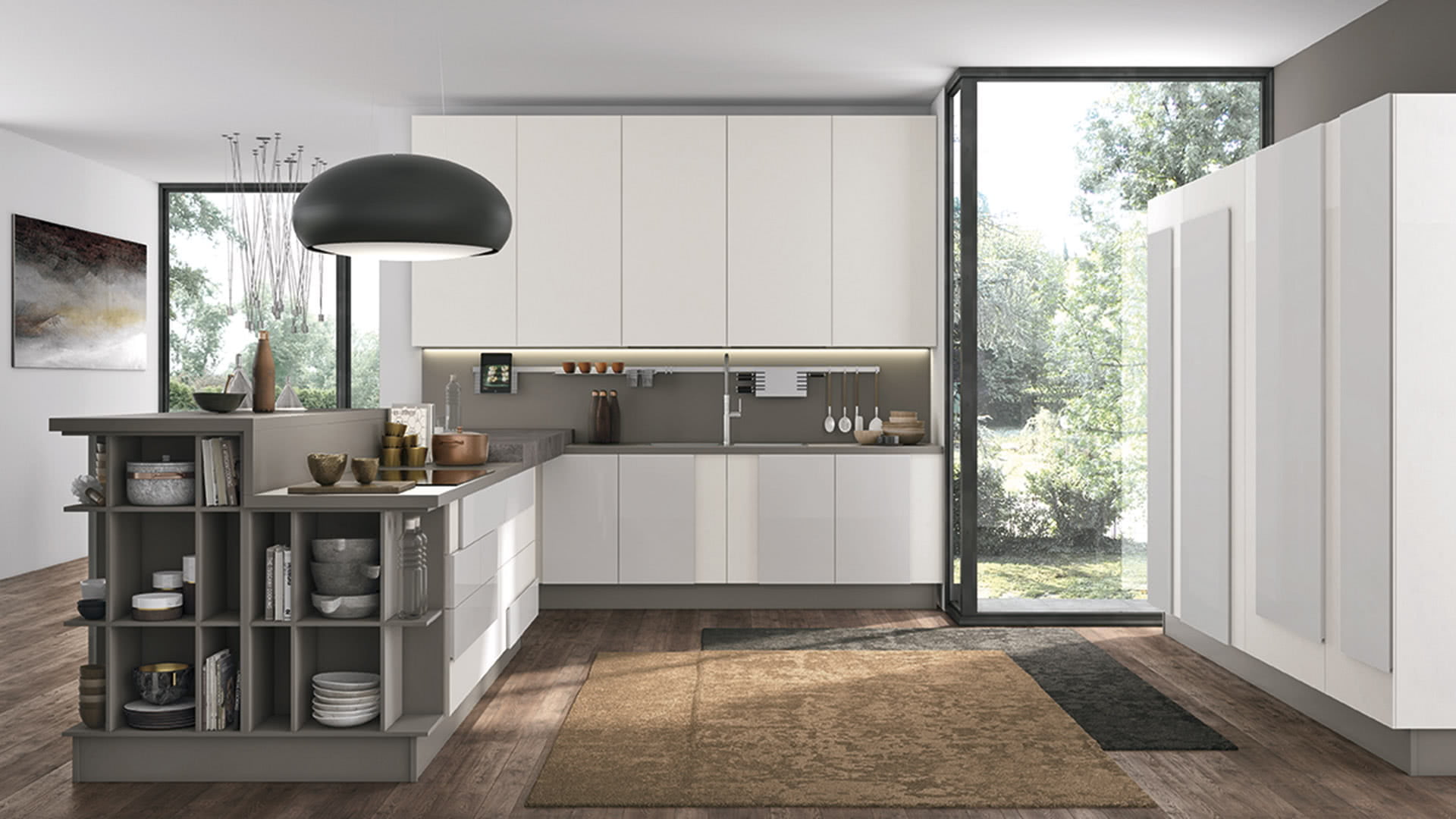 Lacquered kitchen with integrated handles Lube Cucine Creativa