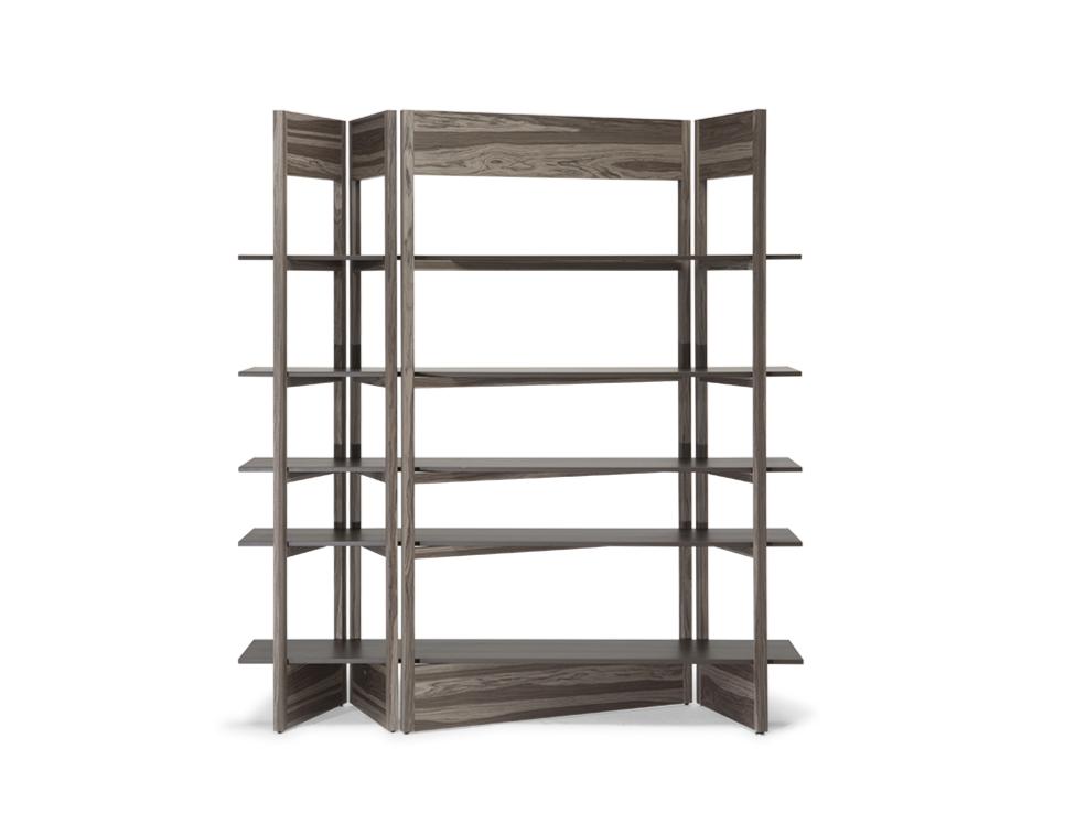 Open wooden bookcase | Plissé by Natuzzi Italia
