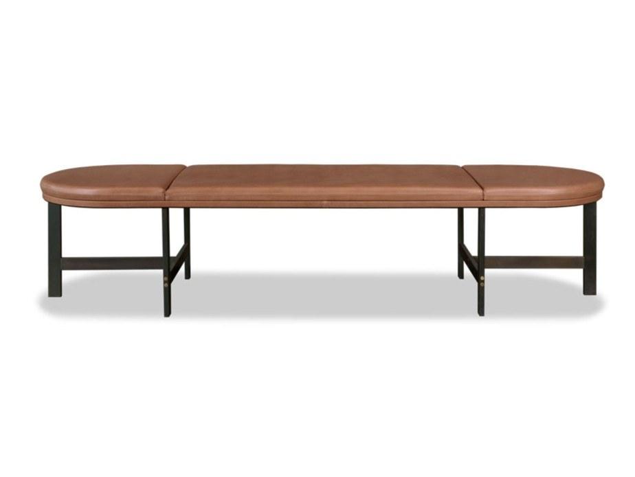 Upholstered leather bench | Passepartout by Baxter