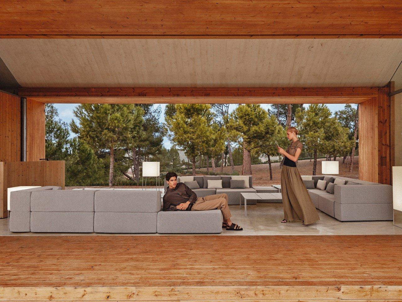 Sectional fabric garden sofa | Tablet by Vondom