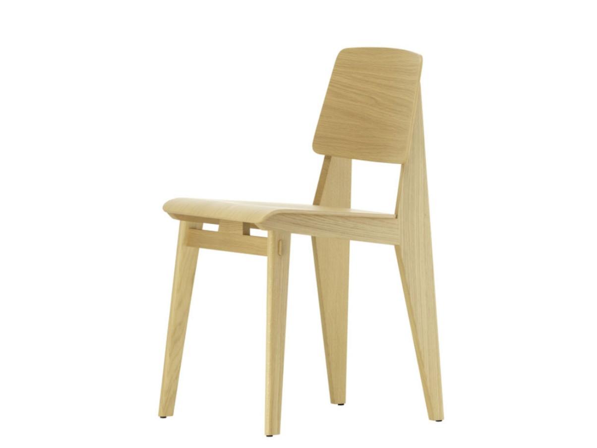 Open back oak chair | Chaise Tout Bois by Vitra