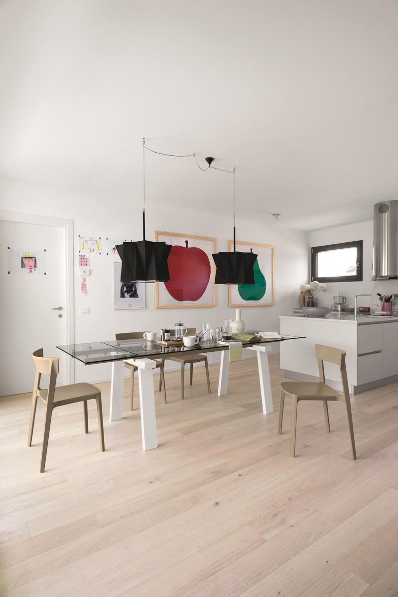 Extending rectangular wood and glass table | Levante by Calligaris