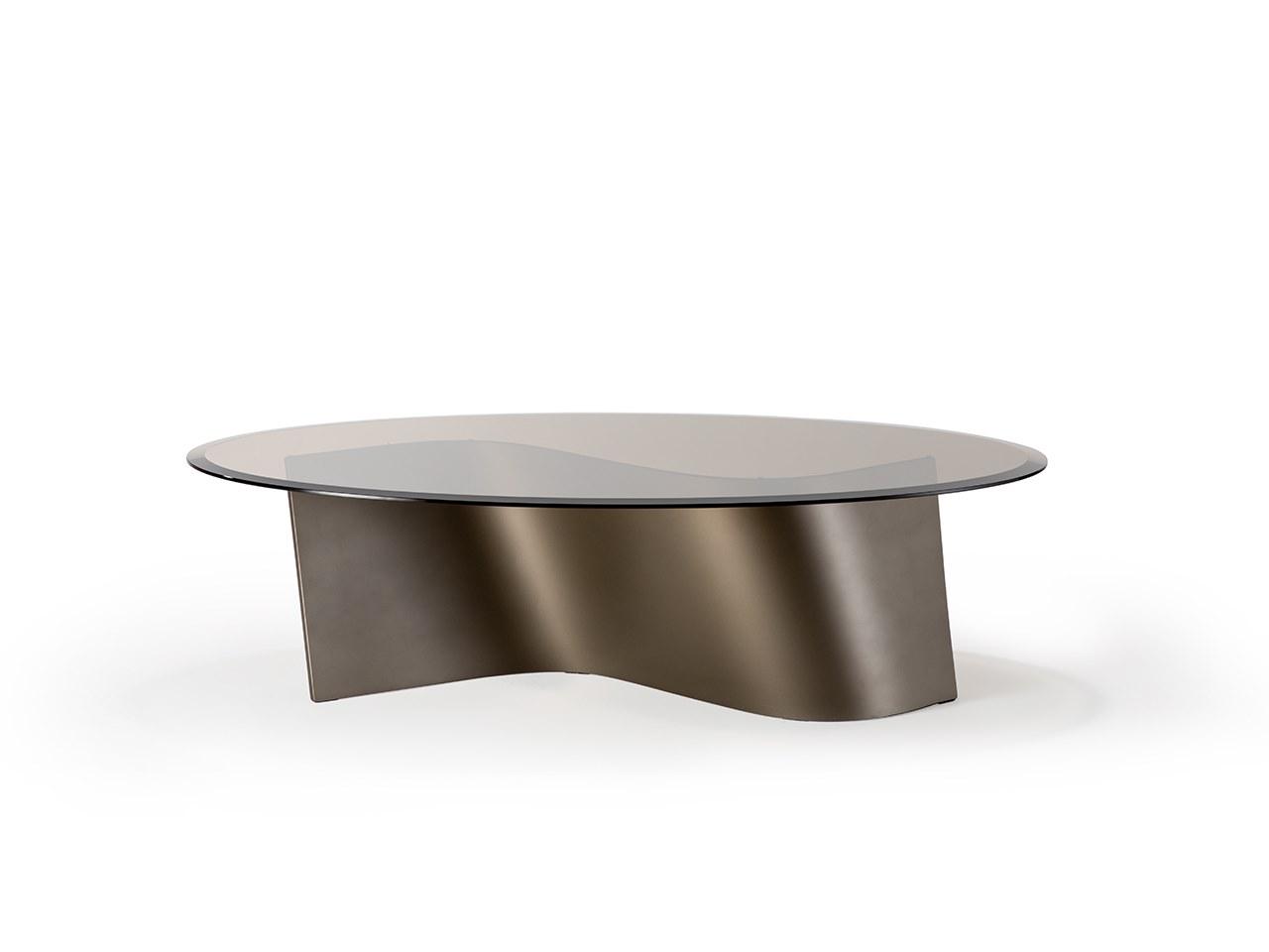 Oval glass coffee table for living room | Esse 40 by Reflex