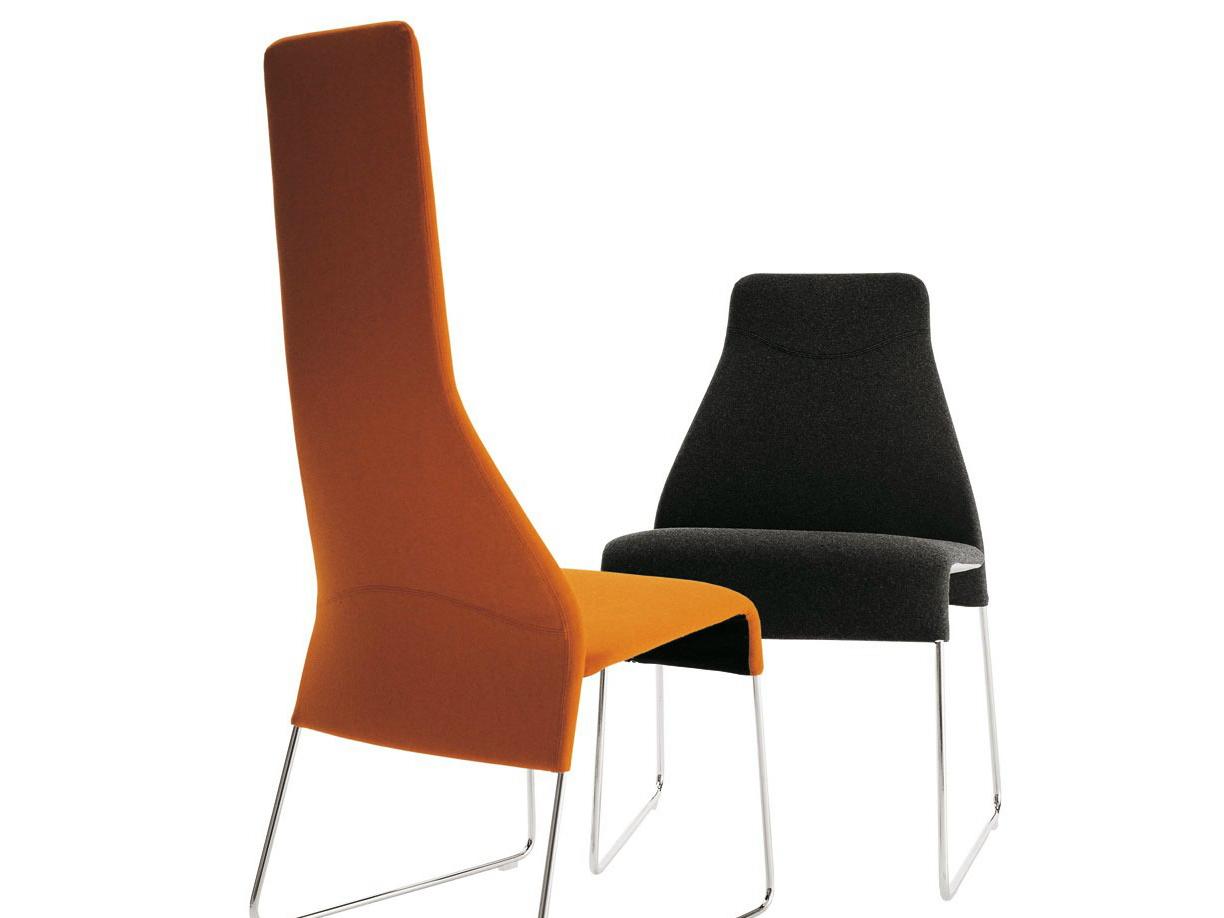 Sled base high-back fabric chair | Lazy '05 by B&B Italia
