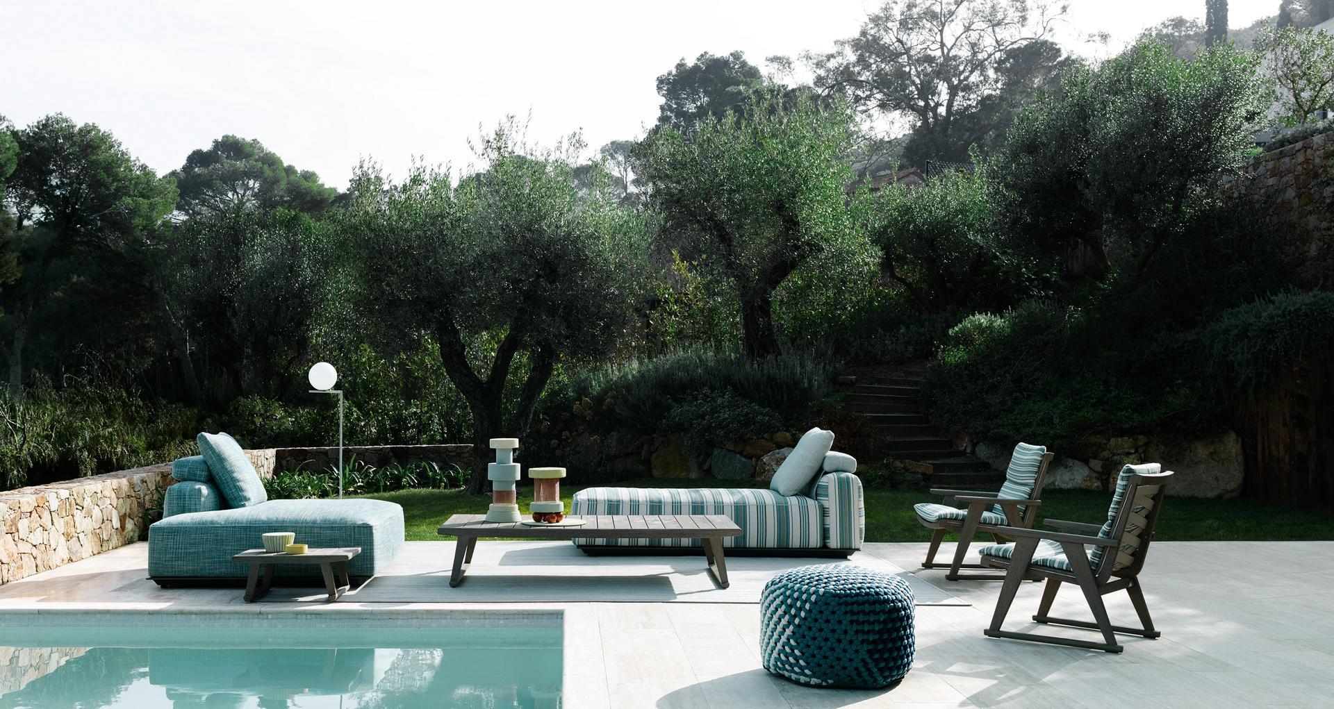 Sectional fabric garden sofa | Hybrid by B&B Italia