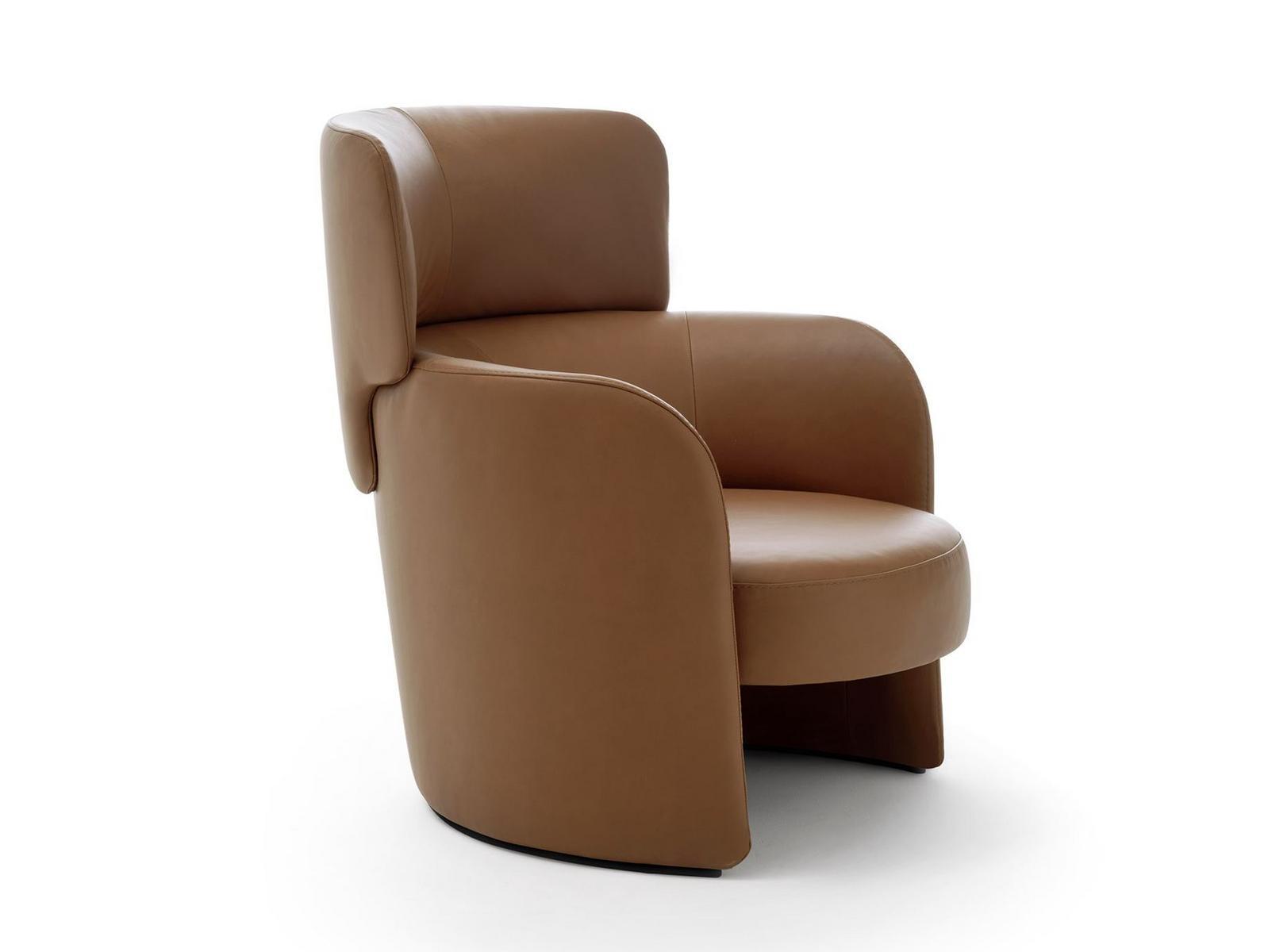 Upholstered leather armchair with armrests | Claire by Ditre Italia