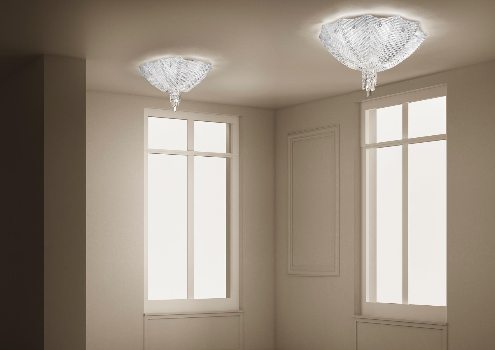 Glass ceiling light with crystals | Manin by Sylcom