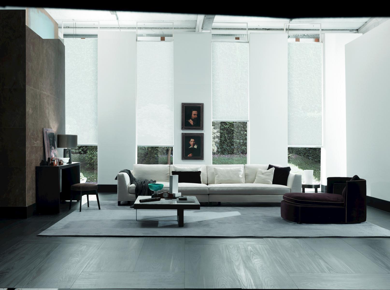 Sled base sectional fabric sofa | Davis Free by Frigerio