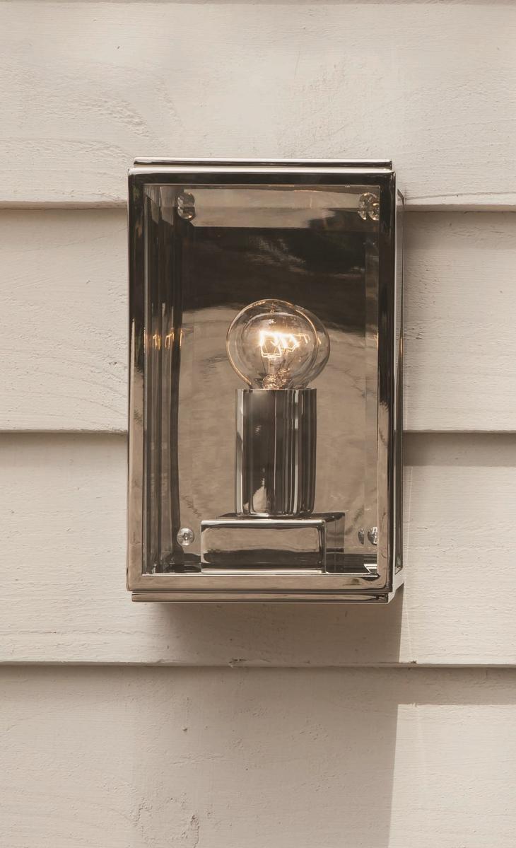 Glass and steel outdoor wall lamp | Homefield 130 by Astro lighting