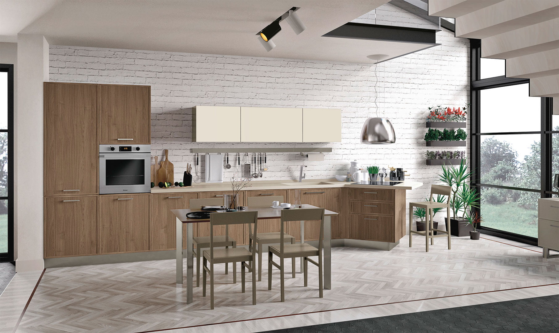 Melamine kitchen with handles Creo kitchens Rewind