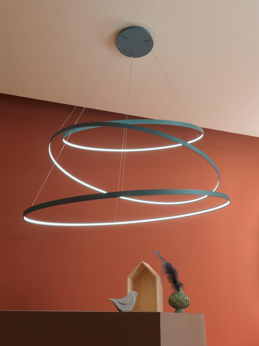 LED aluminium pendant lamp | Rings Orizzontale by Zava
