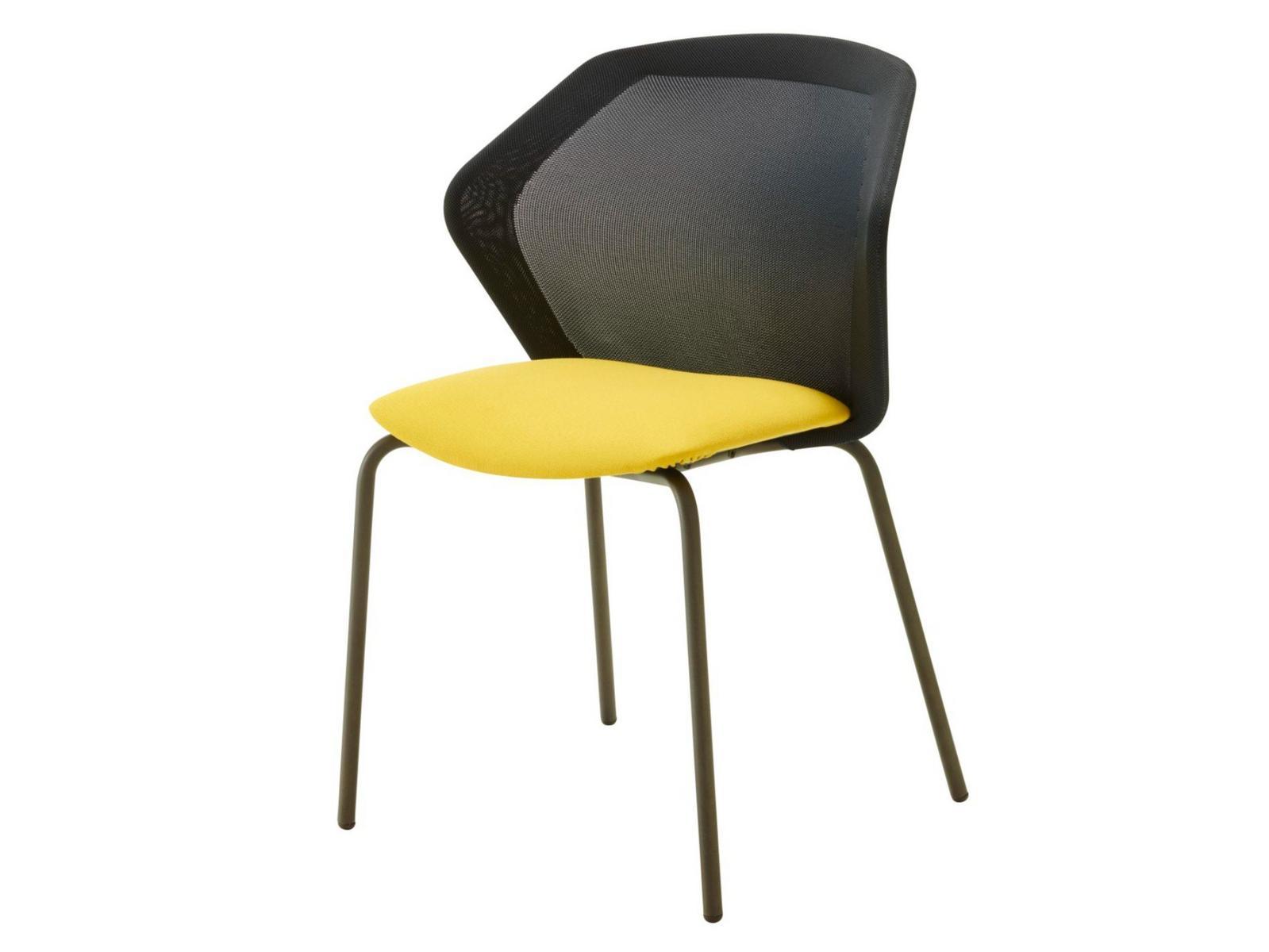 Upholstered fabric chair with integrated cushion | Piccione by Ligne Roset