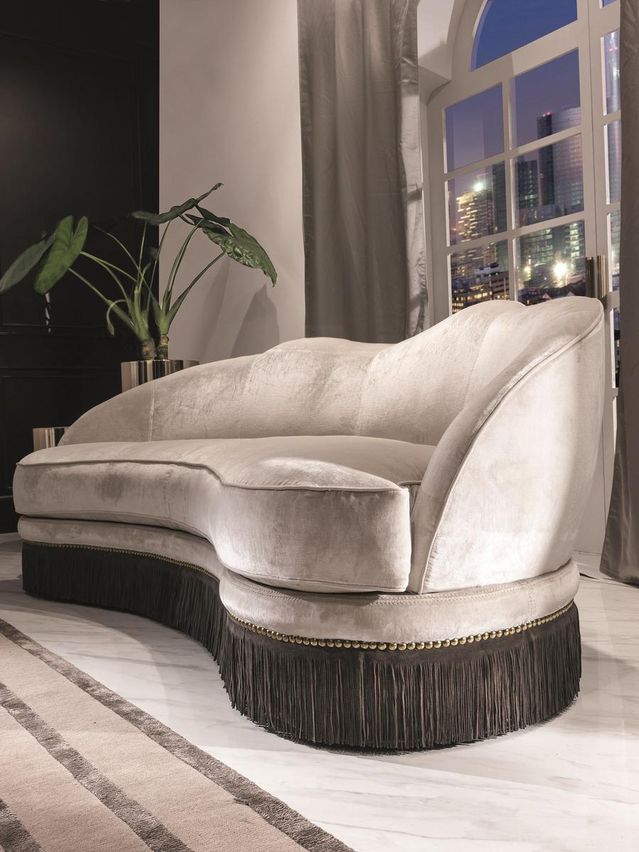 Curved leather sofa | Daisy by Longhi