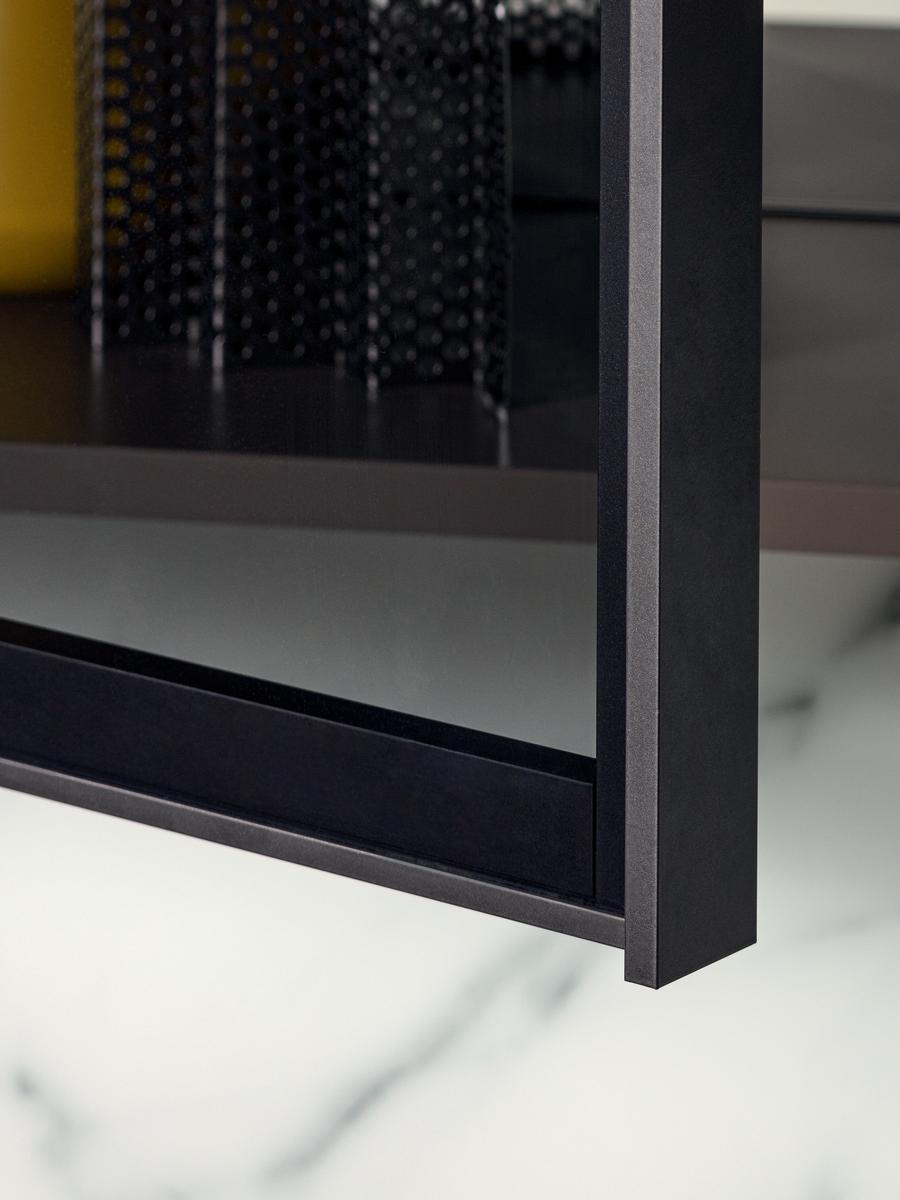 Sectional marble and wood storage wall | Spazio 03 by Pianca