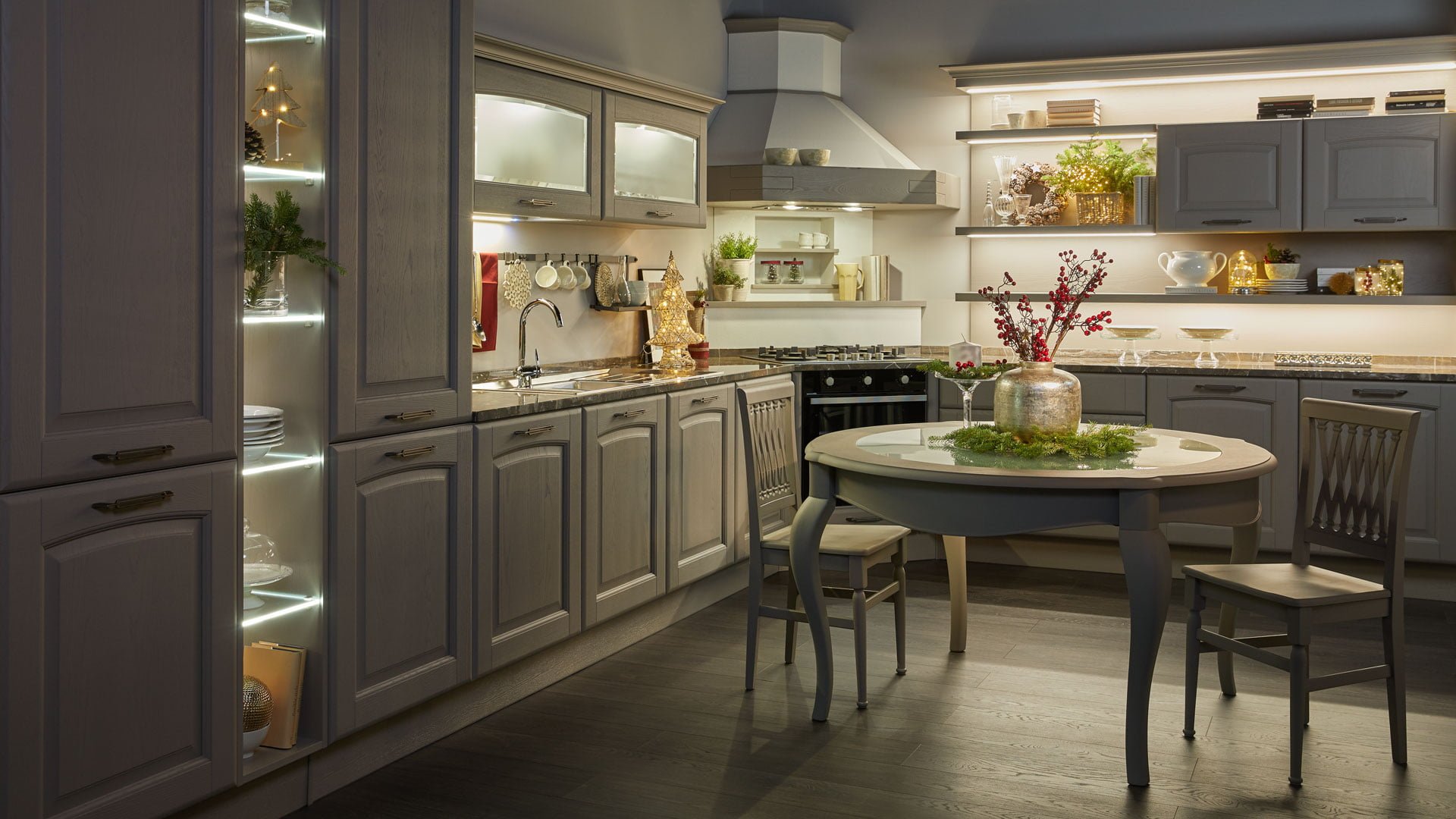 Veneer kitchen with handles Lube Cucine Veronica