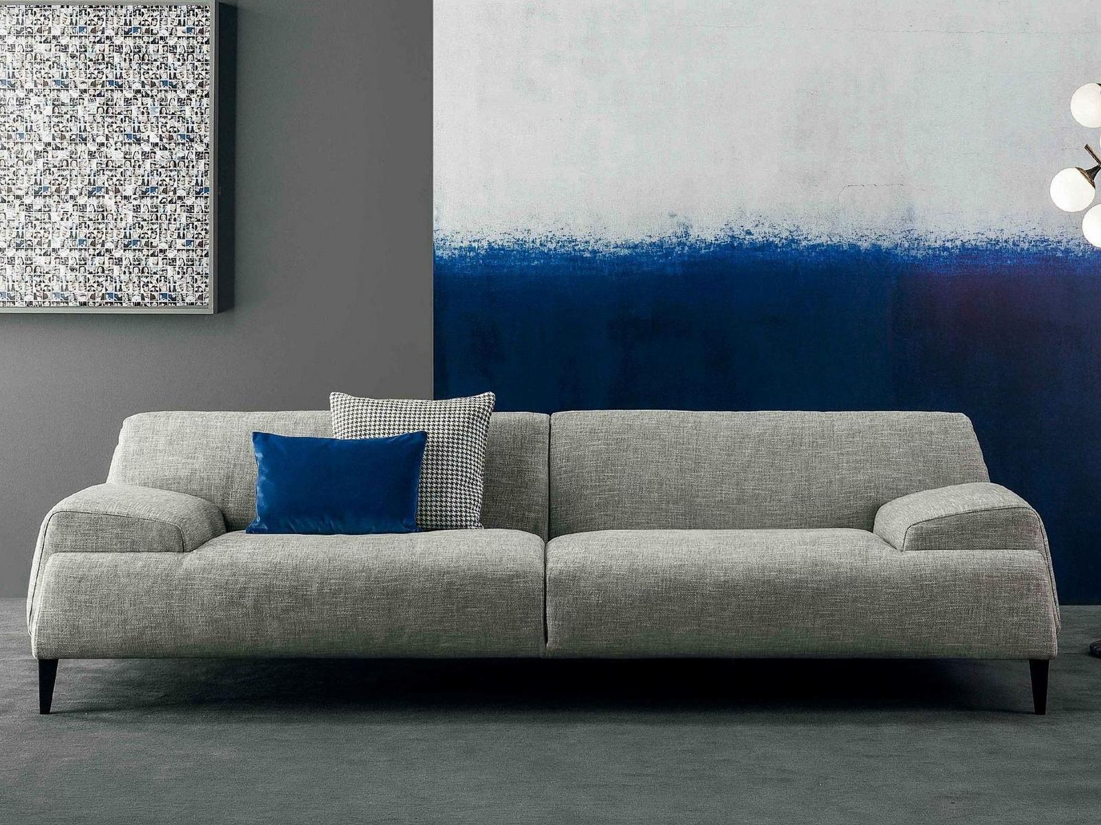 Leather sofa with removable cover with integrated magazine rack | Cave by Bonaldo