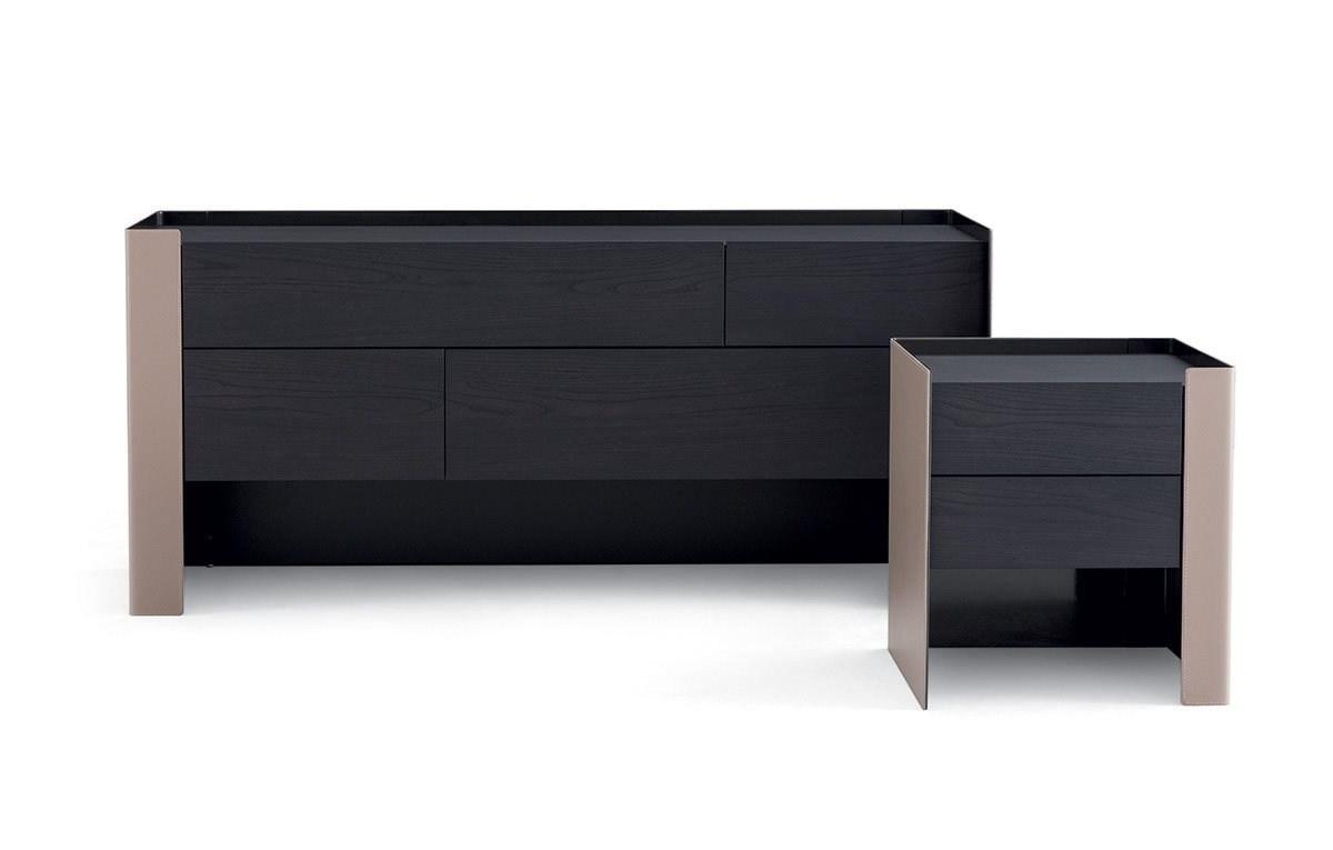 Rectangular bedside table with drawers | Chloe by Poliform