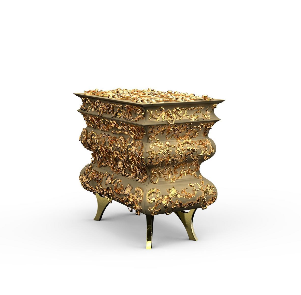 Wooden bedside table with drawers | Crochet by Boca Do Lobo