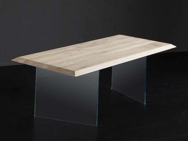 Rectangular wood and glass dining table | Rio + Ice by Altacorte