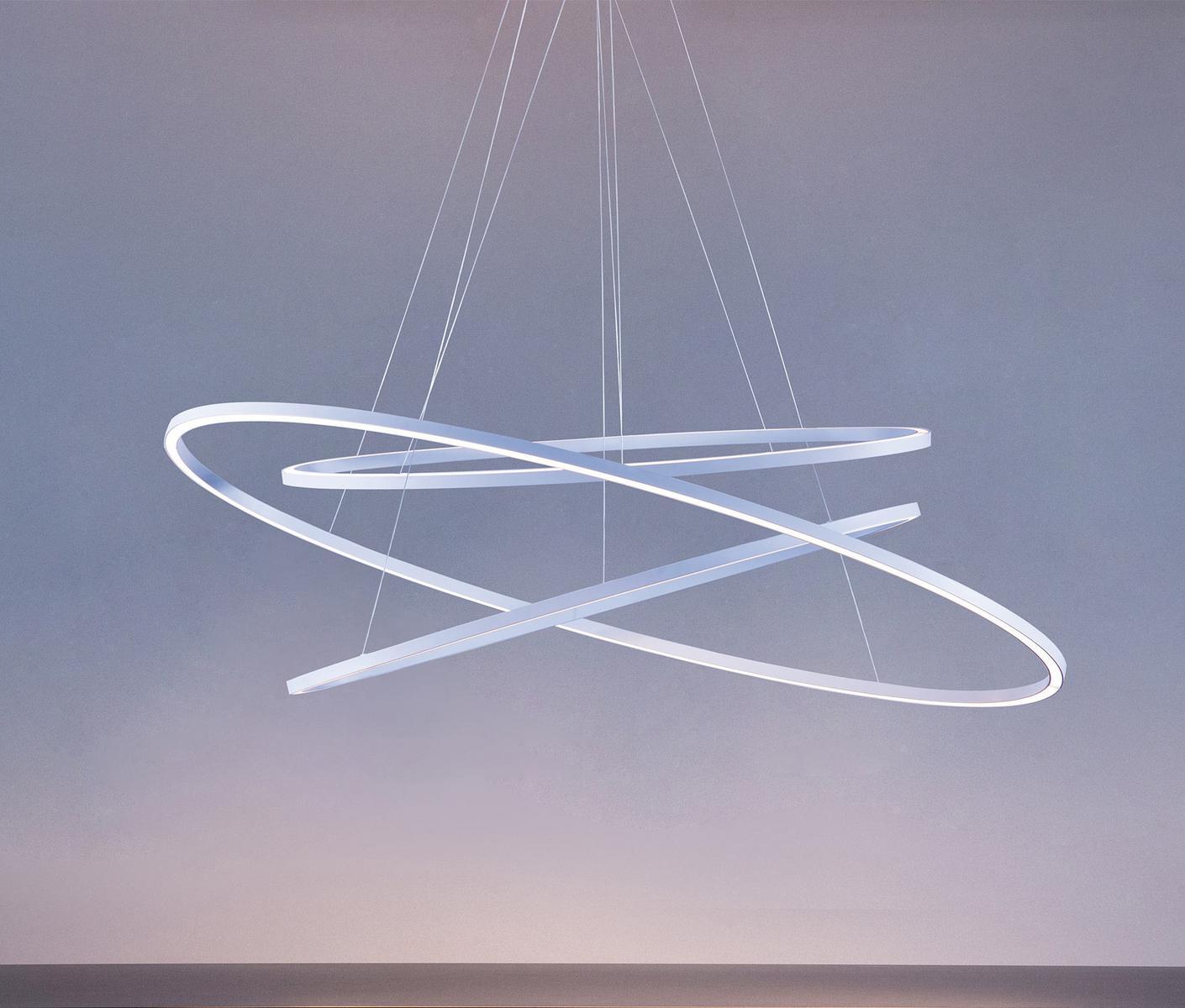LED extruded aluminium pendant lamp | Ellisse Triple by Nemo
