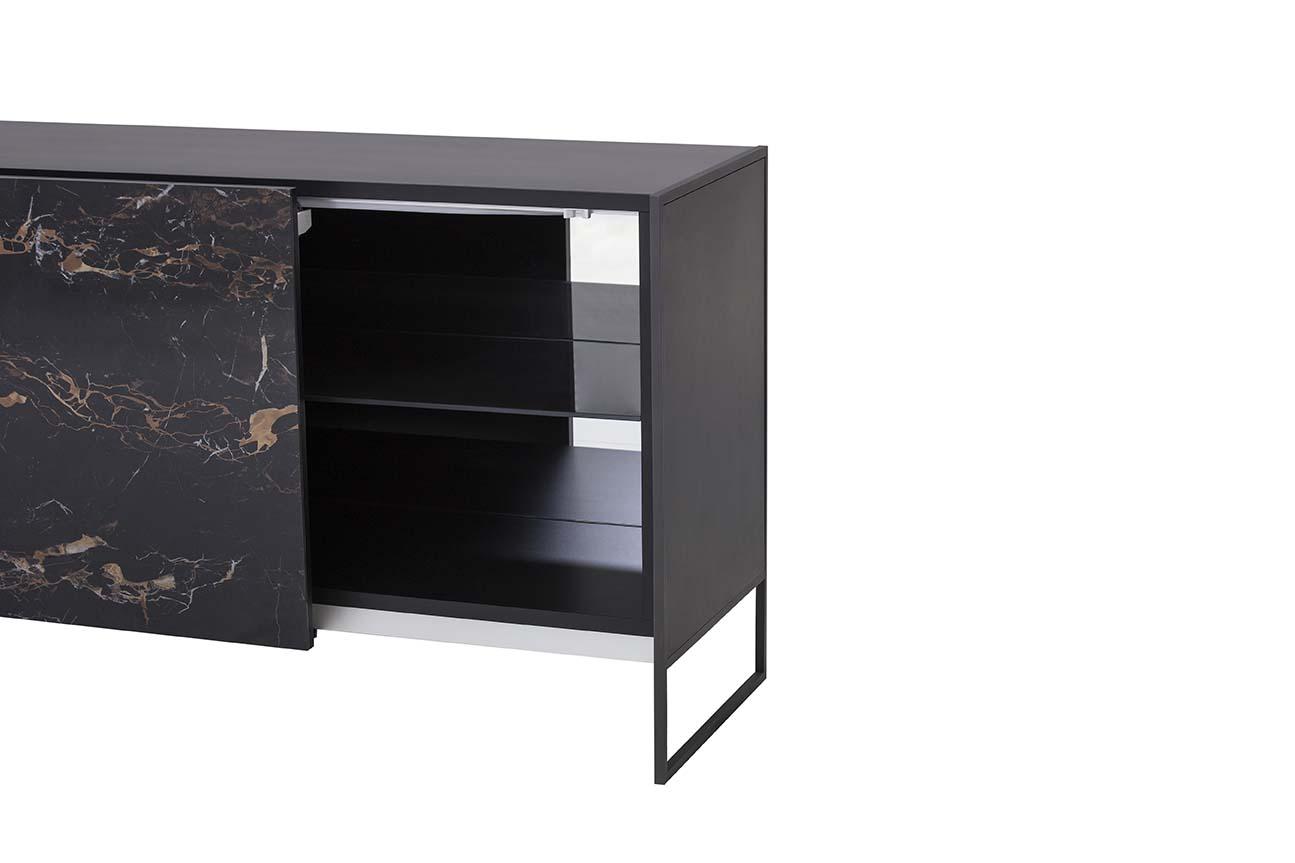 Porcelain stoneware sideboard with sliding doors | Idra by Tonin Casa