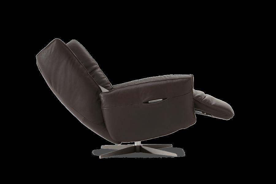 Recliner leather armchair with footstool | Tulip by Natuzzi Italia