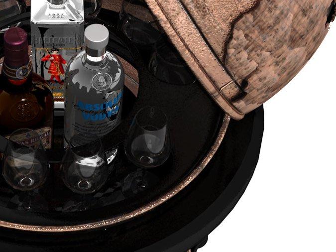 Copper bar cabinet | Equator Globe by Boca Do Lobo