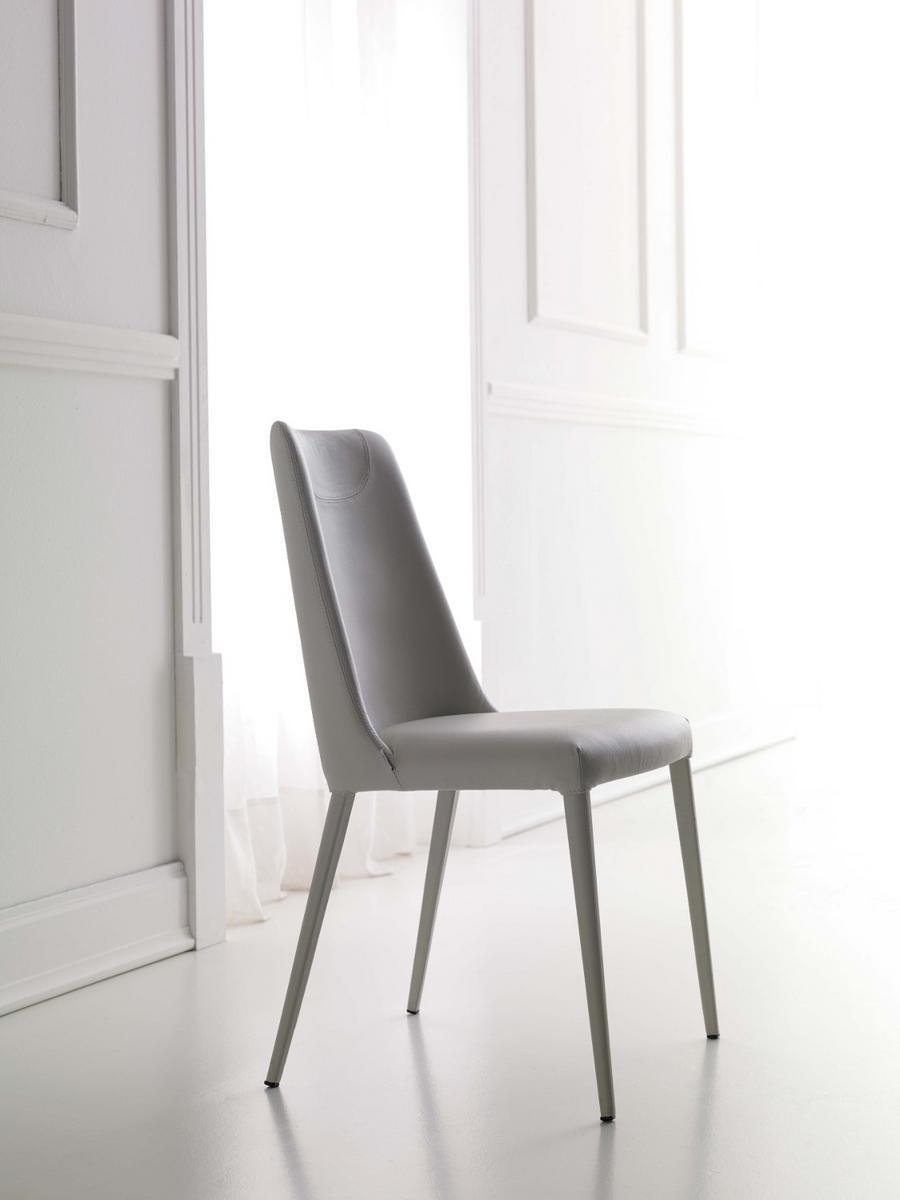 Upholstered leather chair | Sofia by Ozzio Italia