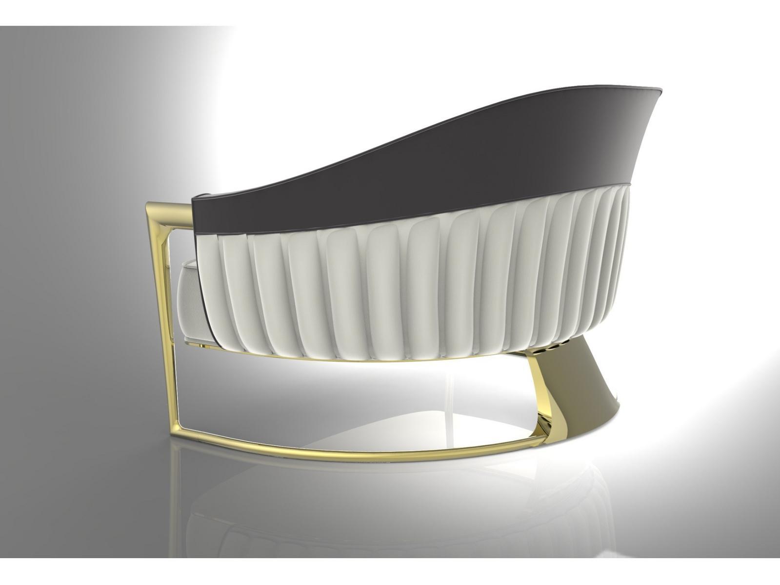 Upholstered fabric armchair with armrests | Grace by Visionnair