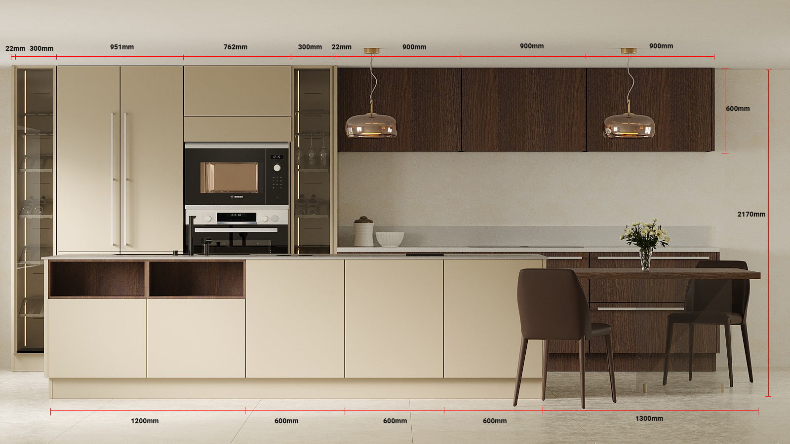 Kitchen with handles Lube Cucine Clover