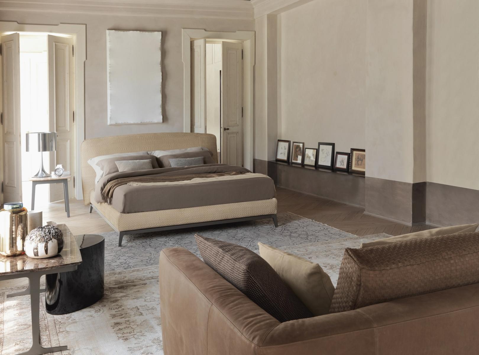 Leather double bed | Olivier by Flou