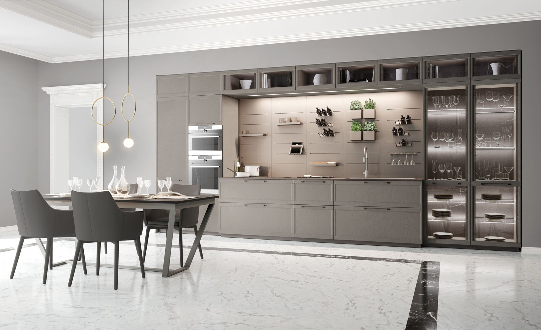 Lacquered kitchen with handles Lube Cucine Flavour