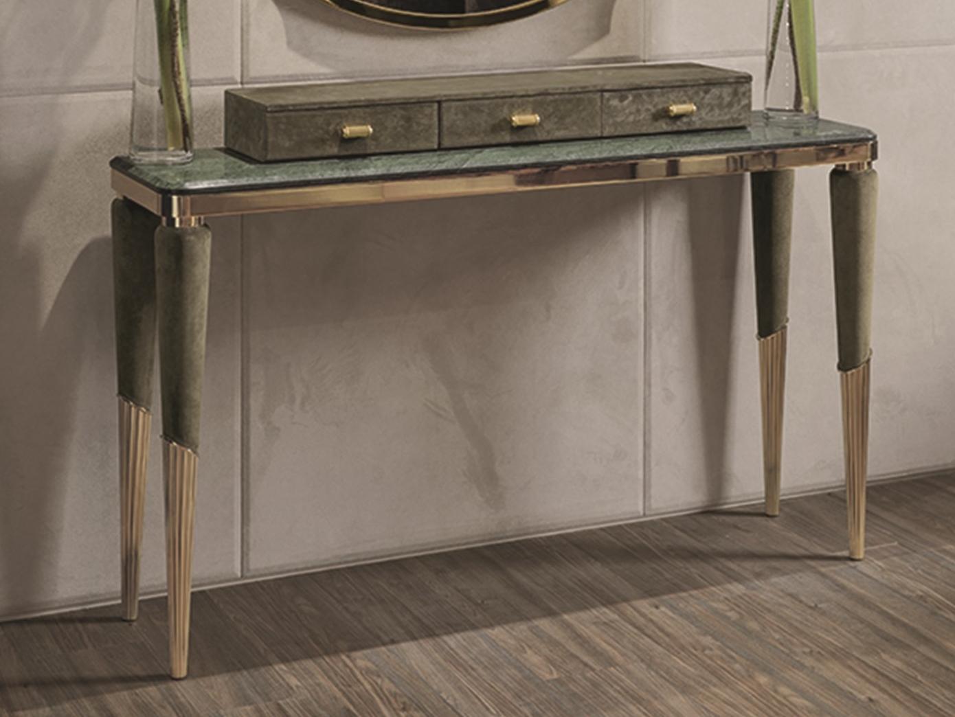 Rectangular veneer console with drawers | Odette by Longhi