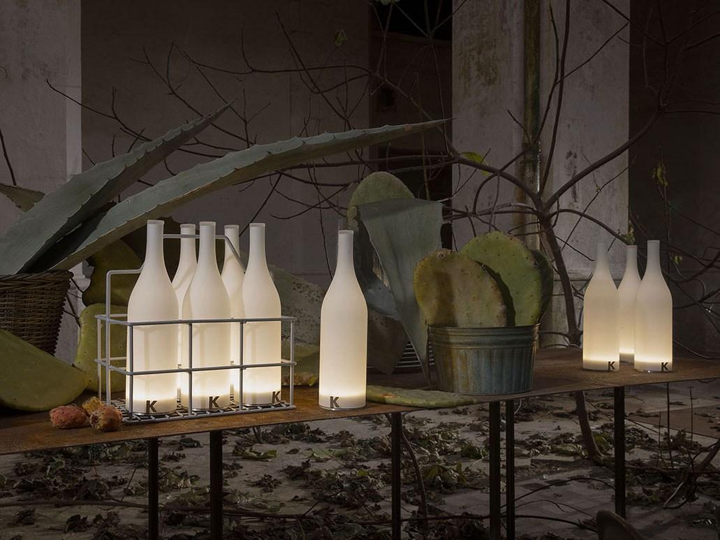 LED satin glass table lamp | Bacco by Karman