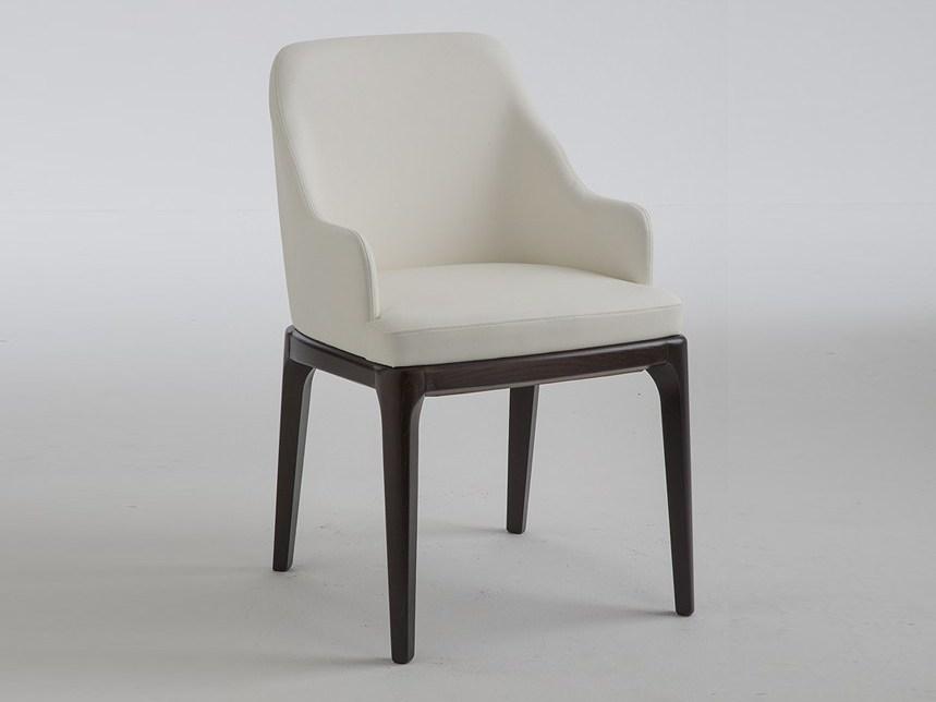 Leather chair with armrests | Margot by Riflessi