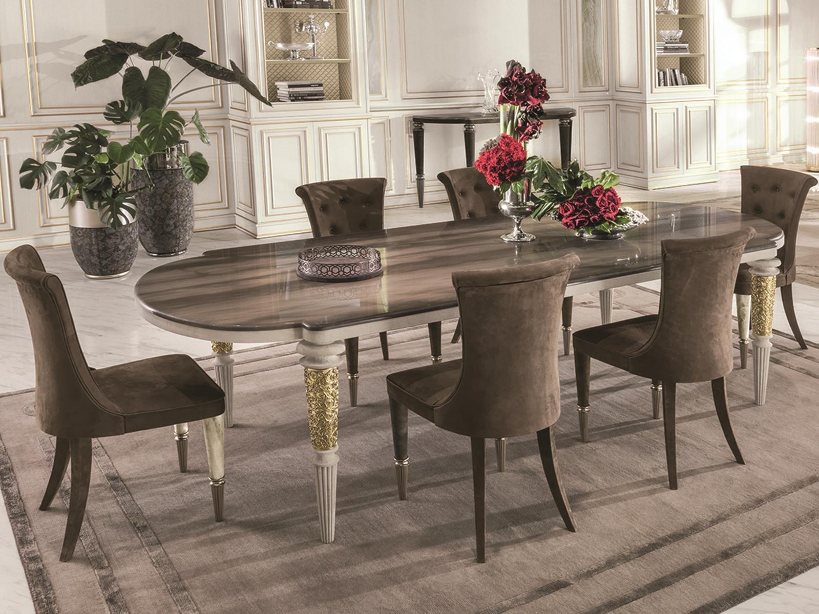 Oval leather table | Layton by Longhi