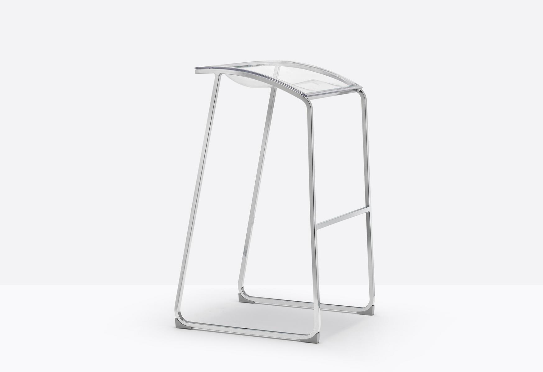 Sled base steel stool with footrest | Arod 510 by Pedrali